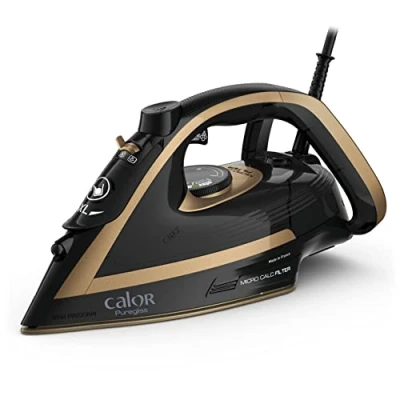 Afbeelding van Calor Puregliss Stoomstrijkijzer, 3000 W, stoomvermogen 50 g/min, stoomfunctie 280 vlekbescherming, automatische veiligheidsuitschakeling, gemaakt in Frankrijk FV8064C0