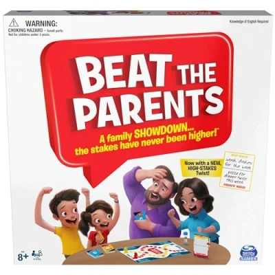 Afbeelding van Spin Master Games Beat The Parents gezelschapsspel, eenvoudig kerstspeelgoed, cadeau idee voor gezinnen en kinderen, 2 spelers, ouder dan 5 jaar
