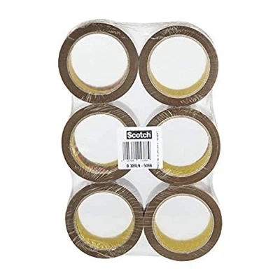 Afbeelding van Scotch geluidsarme verpakkingstape, ft 50 mm x 66 m, bruin, pak van 6 rollen verpakkingstape