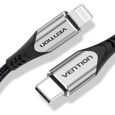 Afbeelding van Kabel Lightning Vention TACHF Grijs 1 m (1 Stuks)