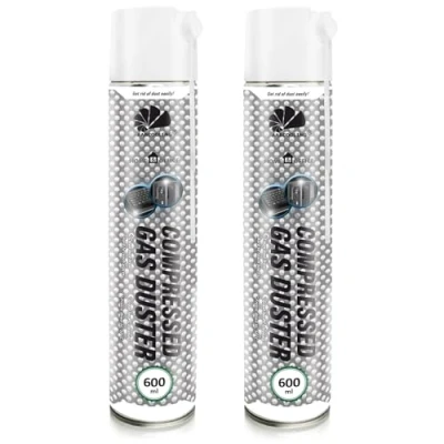 Afbeelding van AABCOOLING Home&amp;Office Compressed Gas Duster 2 x 600 ml reinigingsspray voor kantoor, pc, laptop, printer, toetsenbord, display, krachtige stofverwijderaar, droge aerosol, K2 BE