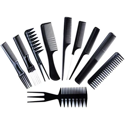 Afbeelding van Styling Comb Set 10 stuks Professionele Kappers Kam Koolstofvezel Salon Kapper Kammen