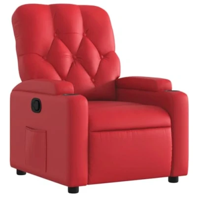 Afbeelding van Fauteuil verstelbaar kunstleer rood