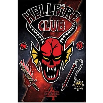 Afbeelding van Poster Stranger Things 4 Hellfire Club Emblem Rift 61x91,5cm