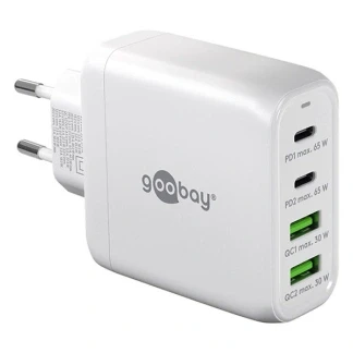 Afbeelding van Goobay USB C PD multiport snellader (68 W) wit 2x poorten (Power Delivery) en A (Quick Charge)