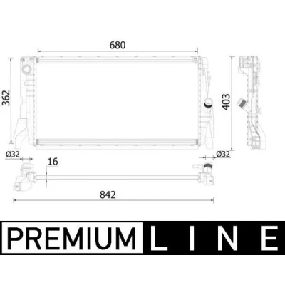 Afbeelding van MAHLE ORIGINAL CR 2315 000P Radiateur 680 362 16 Koelribben gesoldeerd