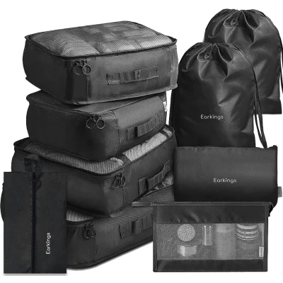 Afbeelding van Packing Cubes Koffer Organizer Set 9 Delige zwart