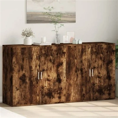 Afbeelding van vidaXL Dressoirs 2 st 79x38x80 cm bewerkt hout gerookt eikenkleurig