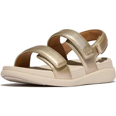 Afbeelding van Fitflop F mode Go verstelbare platte back strap sandalen voor dames, Platina, 36 EU