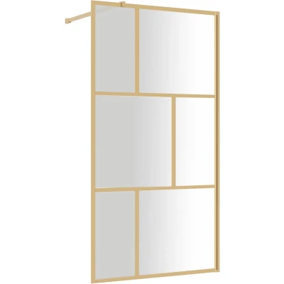 Afbeelding van Inloopdouchewand transparant 115x195 cm ESG glas goudkleurig