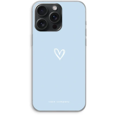 Afbeelding van Case Company® hoesje geschikt voor iPhone 15 Pro Max Klein Hart Blauw Soft Cover Telefoonhoesje Bescherming aan alle Kanten en Schermrand