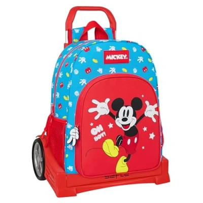 Afbeelding van Schoolrugzak met Wielen Mickey Mouse Clubhouse Fantastic Blauw Rood 33 x 42 14 cm