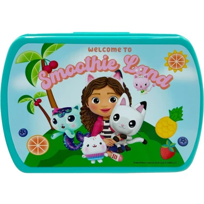Afbeelding van Gabby`s Dollhouse Broodtrommel Lunchtrommel School Roze / Blauw Poppenhuis