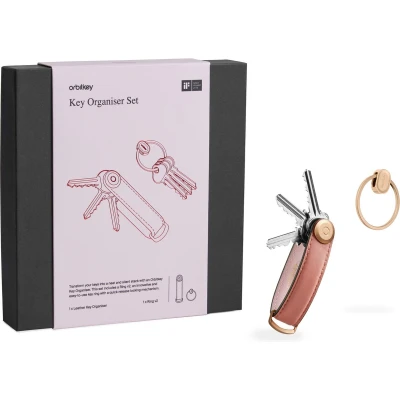 Afbeelding van Orbitkey Leather Key Organiser + Ring V2 cotton candy