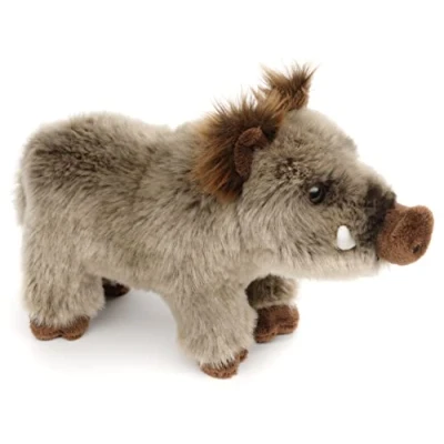 Afbeelding van Uni Toys Staand wild zwijn 25 cm (lengte) pluche varken everzwijn knuffeldier