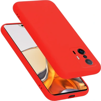 Afbeelding van Cadorabo Hoesje geschikt voor Xiaomi 11T / PRO in LIQUID ROOD Beschermhoes gemaakt van flexibel TPU silicone Case Cover