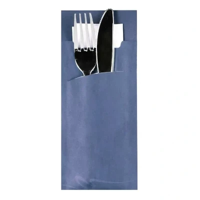 Afbeelding van 500 x Bestekzakje Standaard Design Blauw