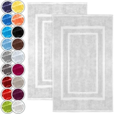Afbeelding van NatureMark Set van 2 kwaliteit badmatten, 100% katoen, 50x80cm, wit
