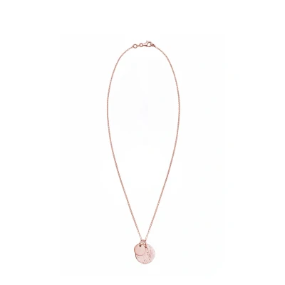 Afbeelding van Elli Plate Hammered Ketting Rose goldcoloured, Dames, Maat: 45, gold coloured