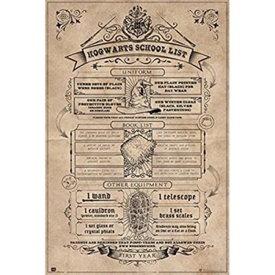 Afbeelding van Poster Harry Potter Hogwarts School List 61x91,5cm