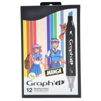 Image de Assortiment Feutre à alcool Graph&#039;it Manga colors x 12