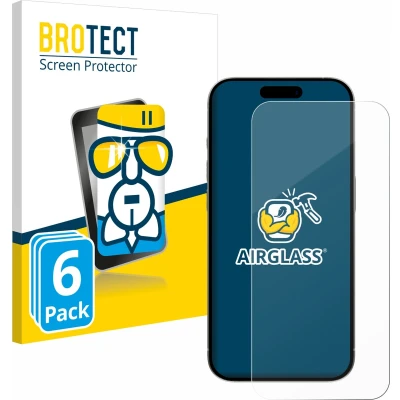 Afbeelding van BROTECT Screenprotector voor Apple iPhone 15 Pro Folie Beschermfolie Beschermglas transparant (6 Stuks)