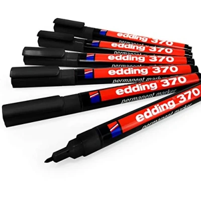 Afbeelding van Edding 370 permanente marker met ronde punt 1 mm zwart 6 stuks