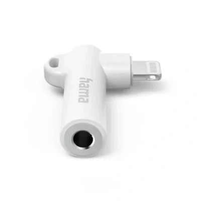 Afbeelding van Hama Aux Adapter 90&deg; Hoekstekker Lightning Wit