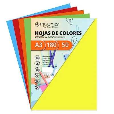 Afbeelding van OFITURIA Set van 50 Cartulina&#039;s Colores Suaves Tamaño A3, 180 g