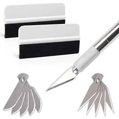 Afbeelding van Ehdis Schraperset, auto accessoires, met vilten schraper, hobbymes voor gebruik of schrapen cutter en kunststof schrapers.