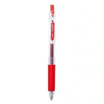 Afbeelding van Campus Candy Navulbare gelpen met 0,7 mm lijn, sneldrogende en waterbestendige (balpen, rood, 1 stuk)