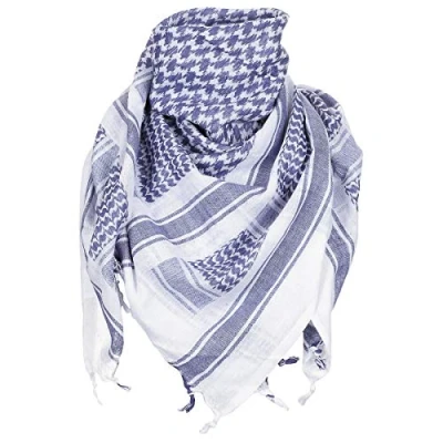 Afbeelding van MFH PLO sjaal met franjes Shemagh, Blauw/Wit