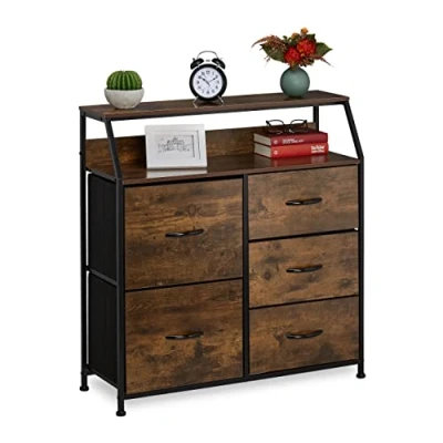 Afbeelding van Relaxdays ladekast 5 lades vintage dressoir industrieel design opbergkast