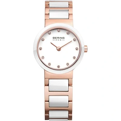 Afbeelding van BERING Analoge kwarts Ceramic Collection polshorloge met armband van roestvrij staal/keramiek &amp; saffierglas 10725 766, Roze/Wit, roze/wit