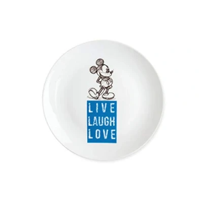 Afbeelding van Disney Egan Gebaksbordje Mickey Mouse Live Laugh Love Blauw 19cm