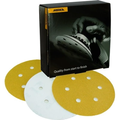Afbeelding van MIRKA Gold schuurschijven 150mm met 6 gaten Zelfklevend P320