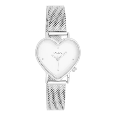 Afbeelding van OOZOO Timepieces zilverkleurige horloge met metalen mesh armband C11413