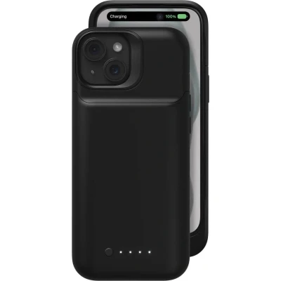 Afbeelding van Mophie Juice Pack hoesje voor iPhone 15 met ingebouwde 2400 mAh powerbank zwart