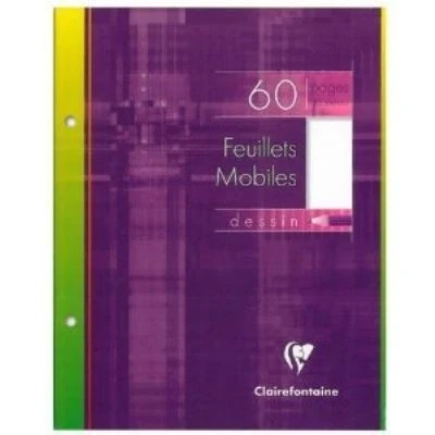 Image de Clairefontaine lot de 5 étuis Feuilles à dessin Perforée 17x22cm 60P Couleur blanche uni 125gr