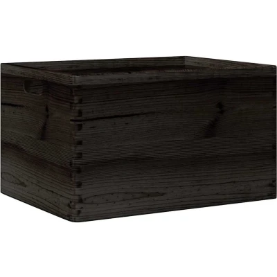 Afbeelding van vidaXL Houten kist met handvatten 40x30x23 cm massief grenenhout zwart