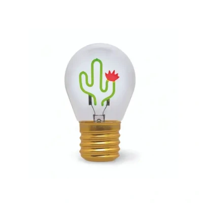Afbeelding van Legami Tafellamp in bolvorm, oplaadbaar met USB kabel, draadloos, fictielamp, cactus thema, 6,8 x 10,3 cm