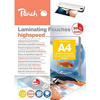 Afbeelding van Peach PP525 22 high speed lamineerfolie, A4, 2 x 125 micron, 100 stuks