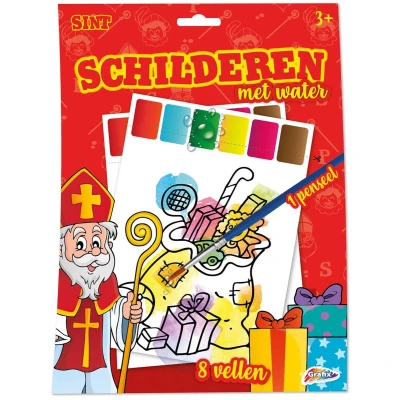 Afbeelding van Grafix Sint Schilderen Met Water 8 vel