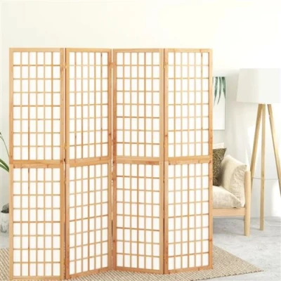 Afbeelding van Kamerscherm inklapbaar 4 panelen Japanse stijl 160x170 cm