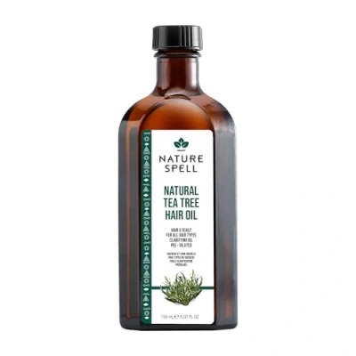 Afbeelding van Nature Spell Theeboomolie voor haar en huid, 150 ml, verlicht geïrriteerd, voedend kalmerend hoofdleer, gemaakt in het VK