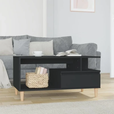 Afbeelding van Salontafel 90x49x45 cm bewerkt hout zwart