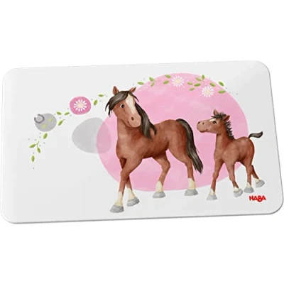 Afbeelding van Haba Broodplankje Paarden Junior 23,5 X 14,5 Cm Melamine Wit