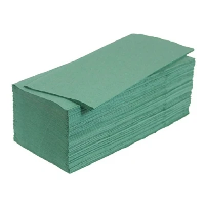 Afbeelding van Pak 5000 papieren handdoeken enkelvoudig met ZZ Fold 25 x 23 cm groen