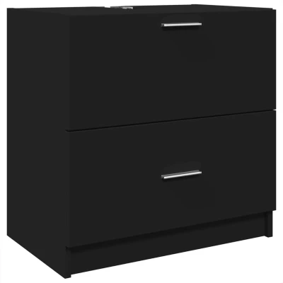 Afbeelding van Wastafelkast 59x37x59 cm bewerkt hout zwart