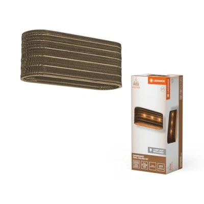 Afbeelding van LEDVANCE plafondlamp 3 lamps Decor Cardboard Ovaal bruin van golfkarton, E27, 600 mm lengte, lampenkap gerecycled materiaal, duurzaam dankzij vervangbare lichtbron, eenvoudig te installeren